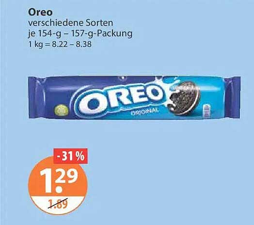 Oreo verschiedene Sorten je 154-g – 157-g-Packung