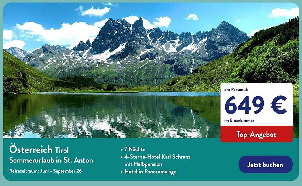 Österreich Tirol Sommerurlaub in St. Anton