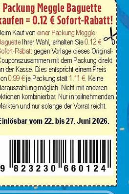 Packung Meggle Baguette kaufen = 0.12 € Sofort-Rabatt!