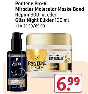 Pantene Pro-V Miracles Molecular Maske Bond Repair 300 ml oder Gliss Night Elixier 100 ml