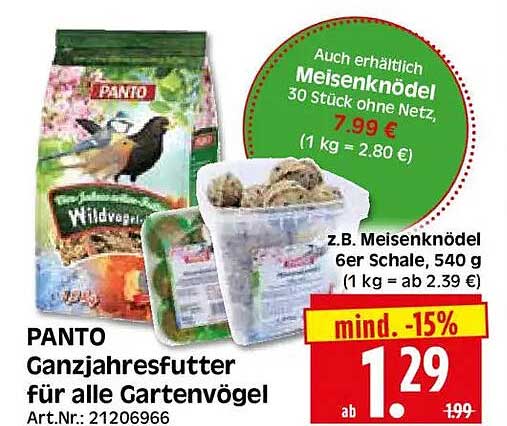 PANTO Ganzjahresfutter für alle Gartenvögel