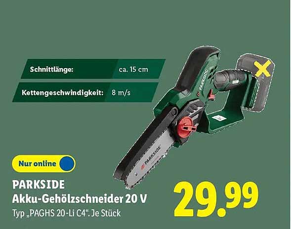 PARKSIDE Akku-Gehölzschneider 20 V