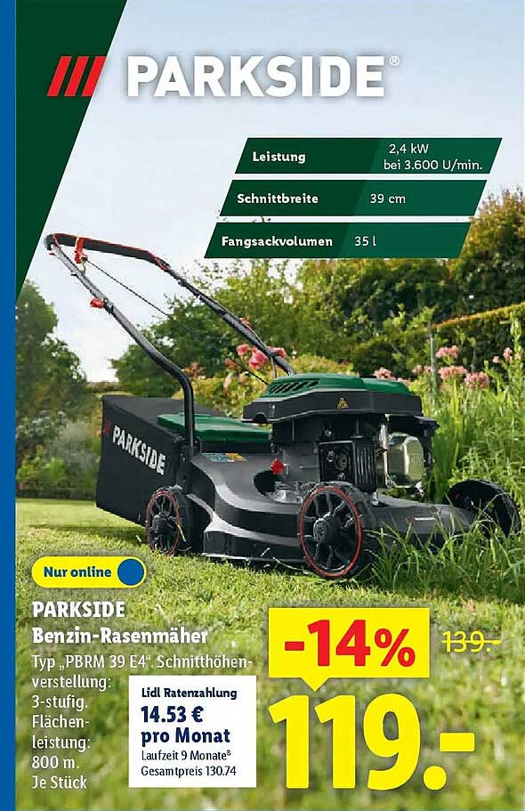 PARKSIDE Benzin-Rasenmäher