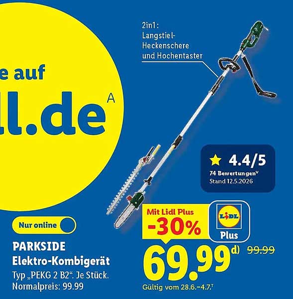 PARKSIDE Elektro-Kombigerät Typ „PEKG 2 B2“ Je Stück.