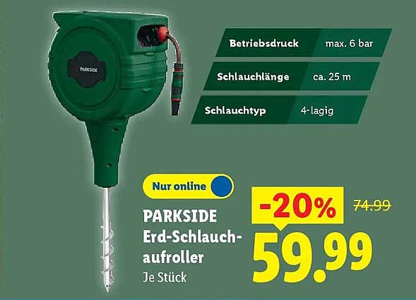PARKSIDE Erd-Schlauch-aufroller Je Stück
