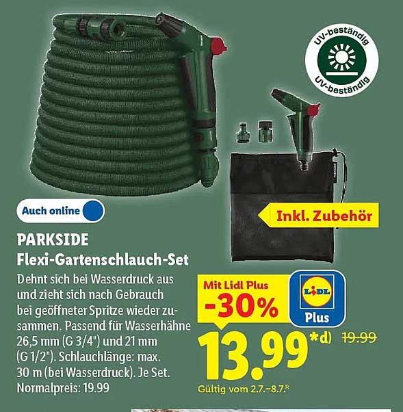 PARKSIDE Flexi-Gartenschlauch-Set