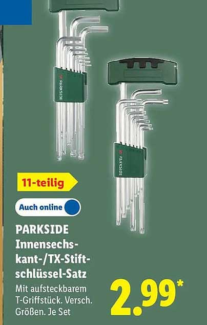 PARKSIDE Innensechskant-/TX-Stift-schlüssel-Satz