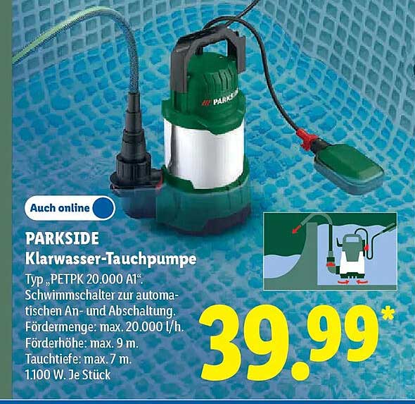 PARKSIDE Klarwasser-Tauchpumpe