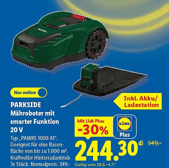 PARKSIDE Mähroboter mit smarter Funktion 20 V