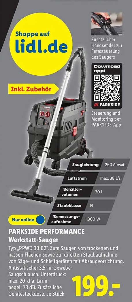 PARKSIDE PERFORMANCE Werkstatt-Sauger