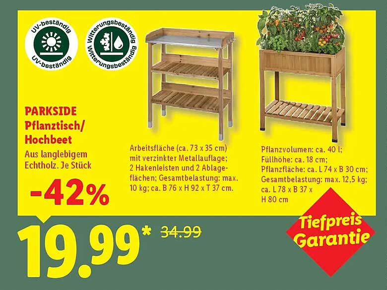 PARKSIDE Pflanztisch/Hochbeet