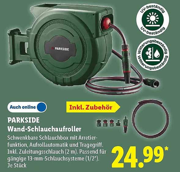 PARKSIDE Wand-Schlauchaufroller