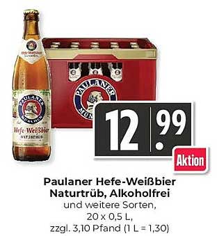 Paulaner Hefe-Weißbier Naturtrüb, Alkoholfrei und weitere Sorten, 20 x 0,5 l