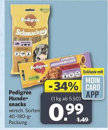 Pedigree Hunde-snacks versch. Sorten 40-180-g-Packung