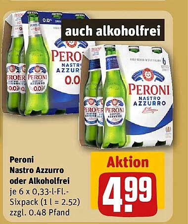 Peroni Nastro Azzurro oder Alkoholfrei
