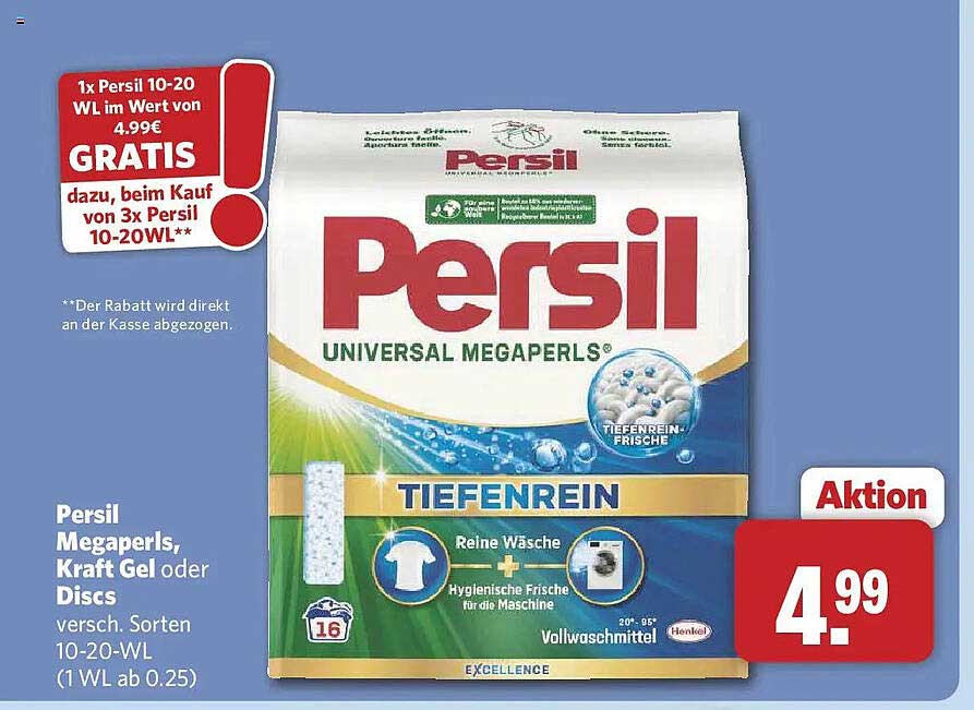 Persil Megapearls, Kraft Gel oder Discs versh. Sorten 10-20-WL (1 WL ab 0.25)