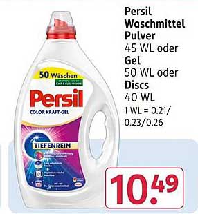 Persil Waschmittel Pulver 45 WL oder Gel 50 WL oder Discs 40 WL