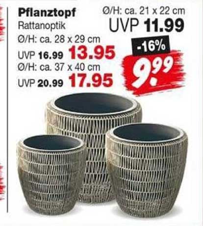 Pflanztopf Rattanoptik