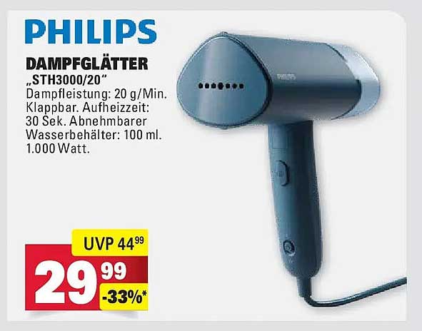 PHILIPS DAMPFGLÄTTER „STH3000/20“