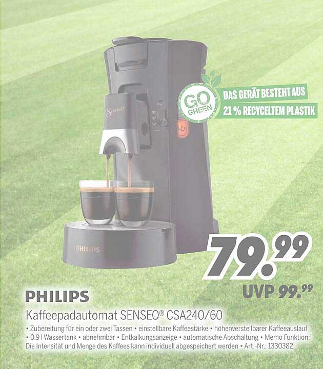 PHILIPS Kaffeepadautomat SENSEO® CSA240/60