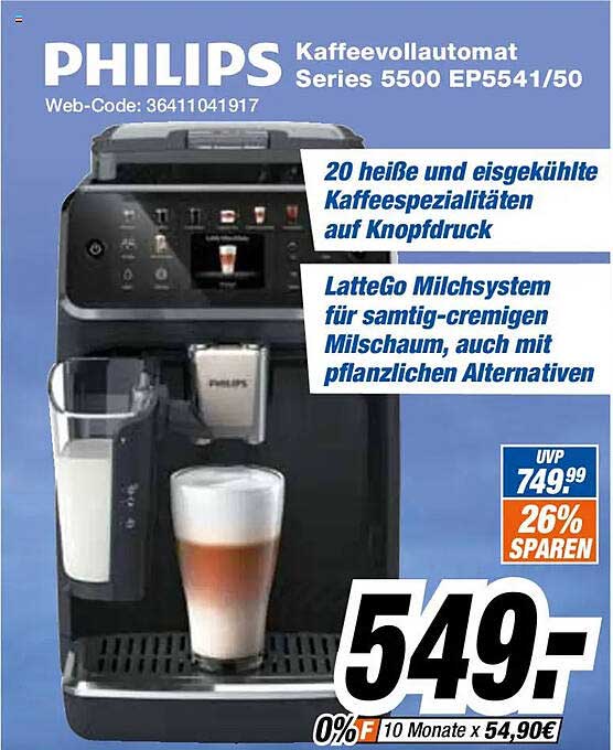 PHILIPS Kaffeevollautomat Series 5500 EP5541/50