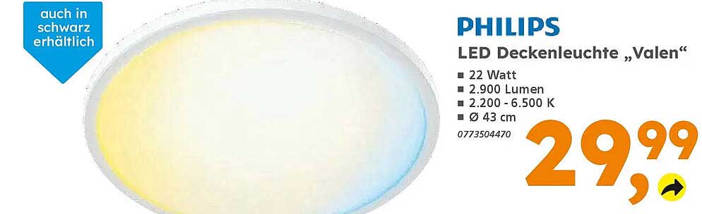 PHILIPS LED Deckenleuchte „Valen“