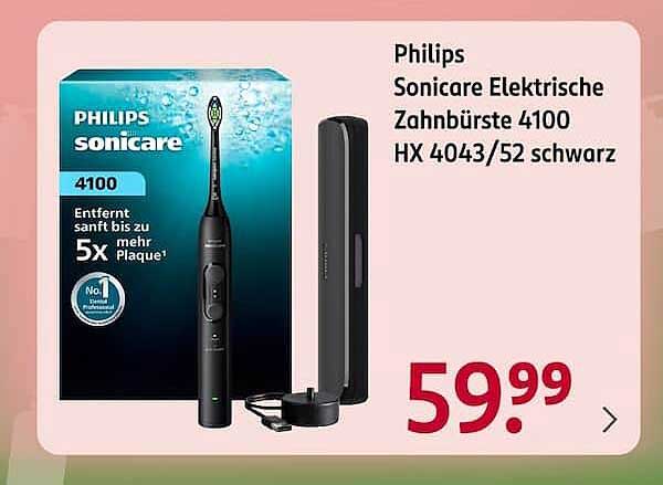 Philips Sonicare Elektrische Zahnbürste 4100 HX 4043/52 schwarz