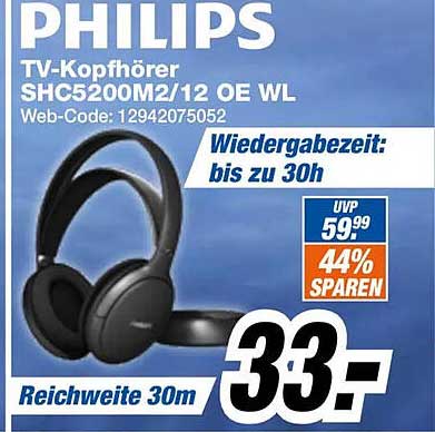 PHILIPS TV-Kopfhörer SHC5200M2/12 OE WL