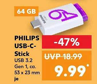 PHILIPS USB-C-Stick USB 3.2 Gen 1, ca. 53 x 23 mm je