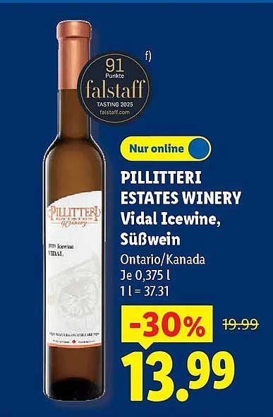 Pillitteri Estates Winery Vidal Icewine, Süßwein
