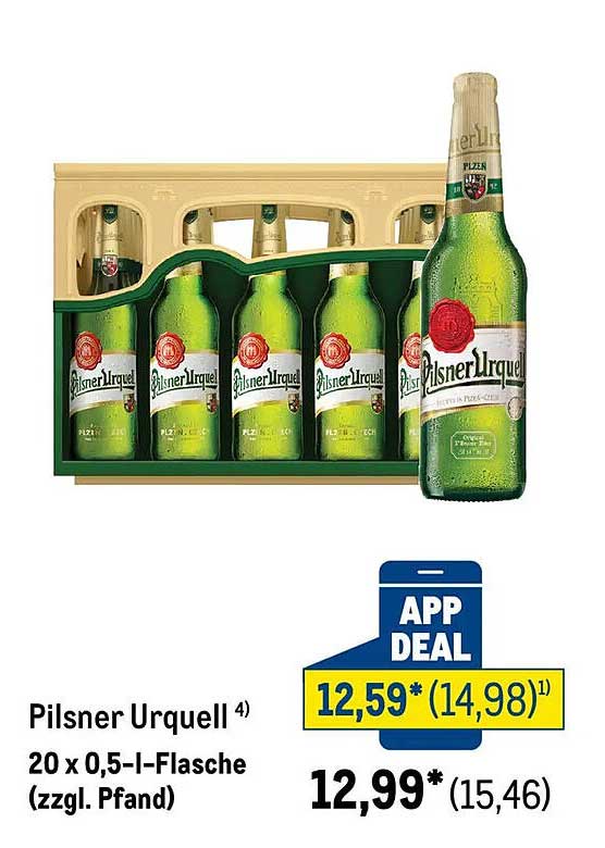 Pilsner Urquell 20 x 0,5-l-Flasche (zzgl. Pfand)
