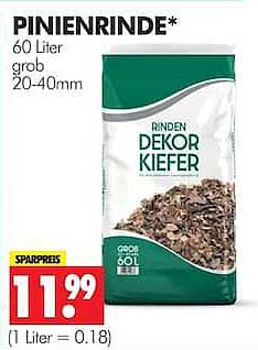 PINIENRINDE* 60 Liter grob 20-40mm