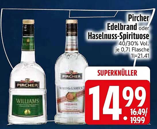 Pircher Edelbrand oder Haselnuss-Spirituose