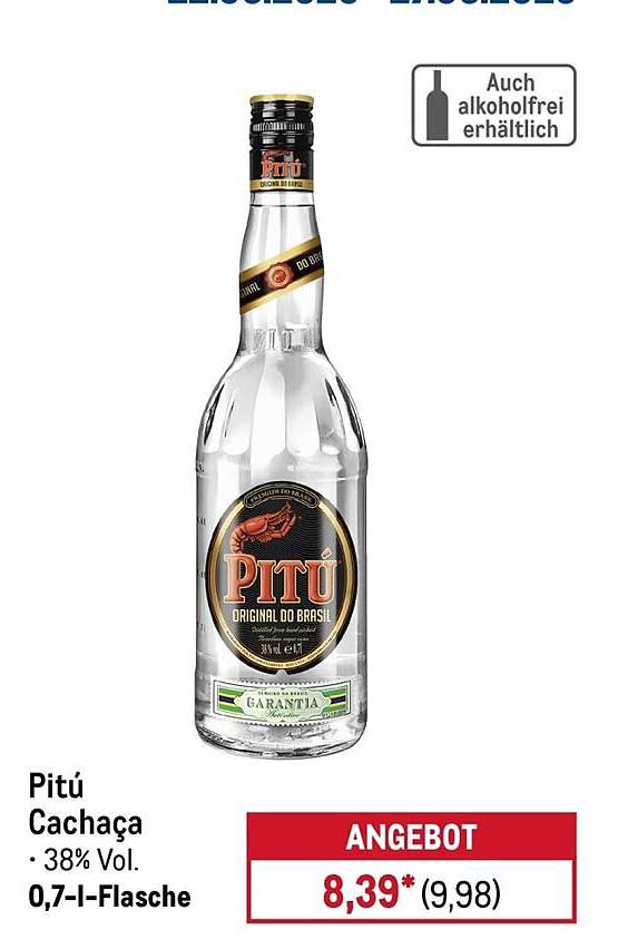 Pitú Cachaça • 38% Vol. • 0,7-l-Flasche