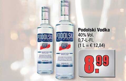 Podolski Vodka 40% Vol. 0,7-l-Fl. (1 L = € 12,84)