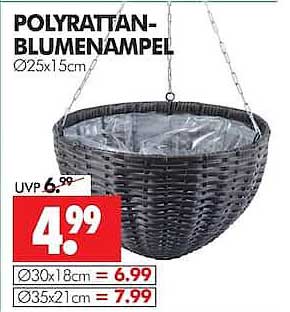 POLYRATTAN-BLUMENAMPEL Ø25x15cm