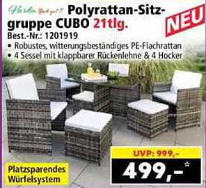 Polyrattan-Sitzgruppe CUBO 21tlg.