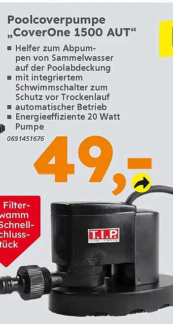 Poolcoverpumpe „CoverOne 1500 AUT“