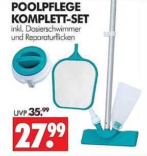 POOLPFLEGE KOMPLETT-SET inkl. Dosierschwimmer und Reparaturflicken