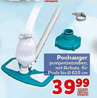 Poolsauger pumpenbetrieben, mit Aufsatz, für Pools bis Ø 610 cm
