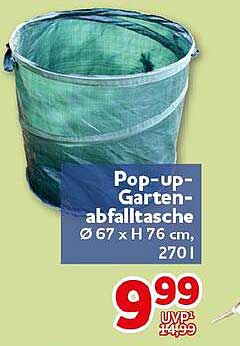 Pop-up-Gartenabfalltasche Ø 67 x H 76 cm, 270 l