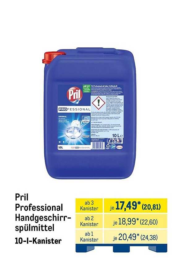 Pril Professional Handgeschirr-spülmittel 10-l-Kanister