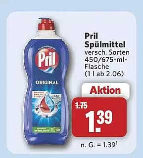 Pril Spülmittel versch. Sorten 450/675-ml-Flasche (1 l ab 2.06)