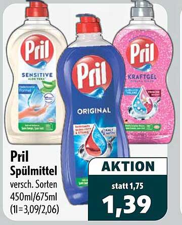 Pril Spülmittel versch. Sorten 450ml/675ml (1l=3,09/2,06)