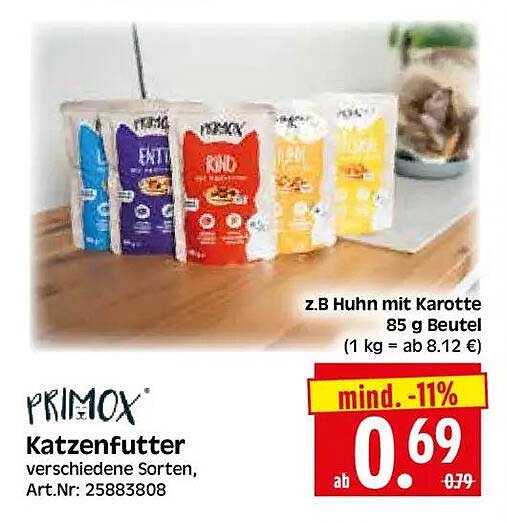 PRIMOX Katzenfutter verschiedene Sorten, Art.Nr: 25883808