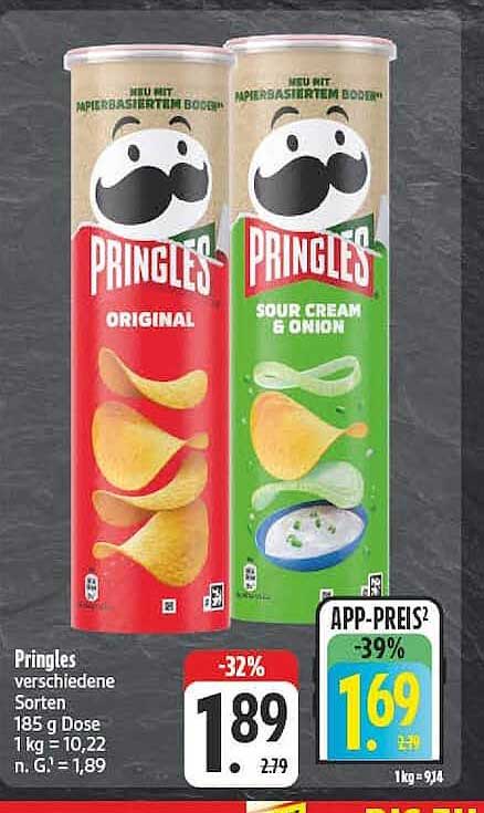 Pringles verschiedene Sorten 185 g Dose