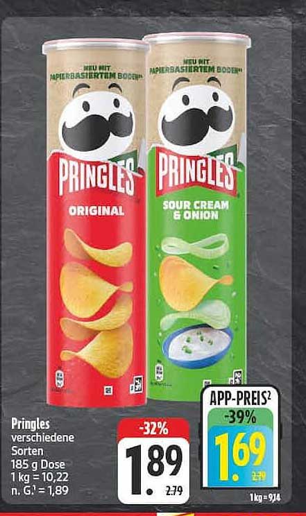 Pringles verschiedene Sorten 185 g Dose