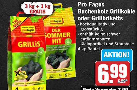 Pro Fagus Buchenholz Grillkohle oder Grillbriketts