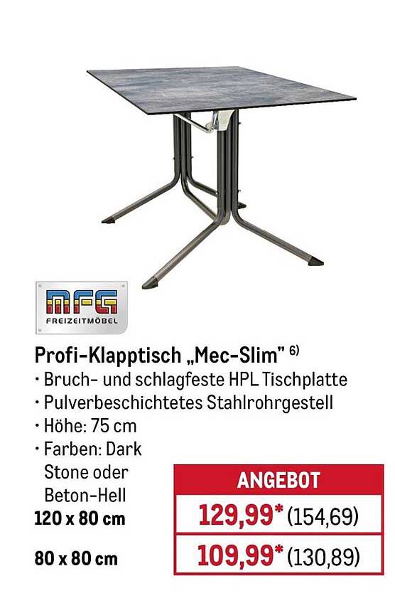 Profi-Klapptisch „Mec-Slim“
