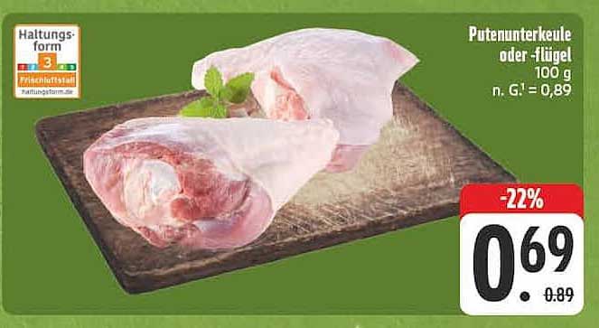 Putenunterkeule oder -flügel
